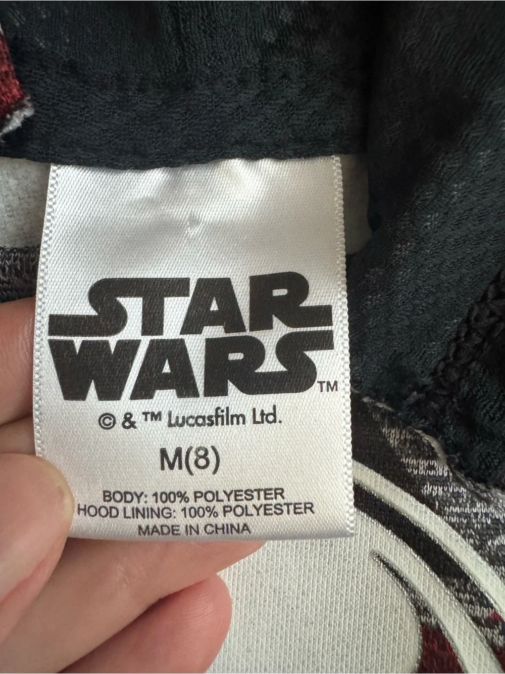 Star Wars Youth Red and Black Camo Stormtrooper Hoodie Medium Size 8